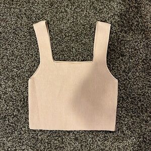 shein ribbed beige top